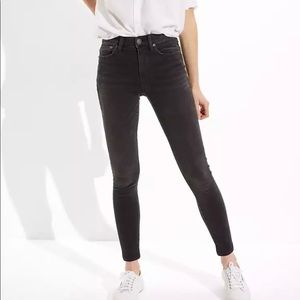 American Eagle black washed high waisted skinny jeans